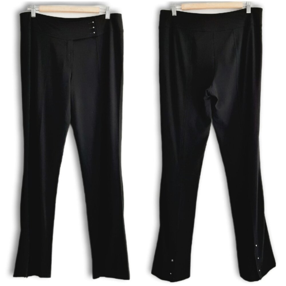ESCADA Wool Blend Trousers Dress Pants Neutral Black Sz M | Eur 40 Flawed